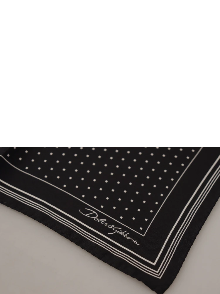 Black Polka Dots DG Logo Square Handkerchief alternative