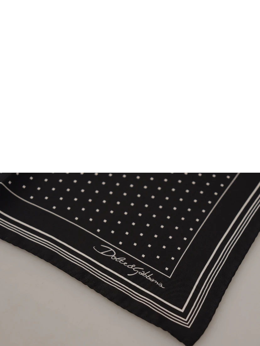 Black Polka Dots DG Logo Square Handkerchief