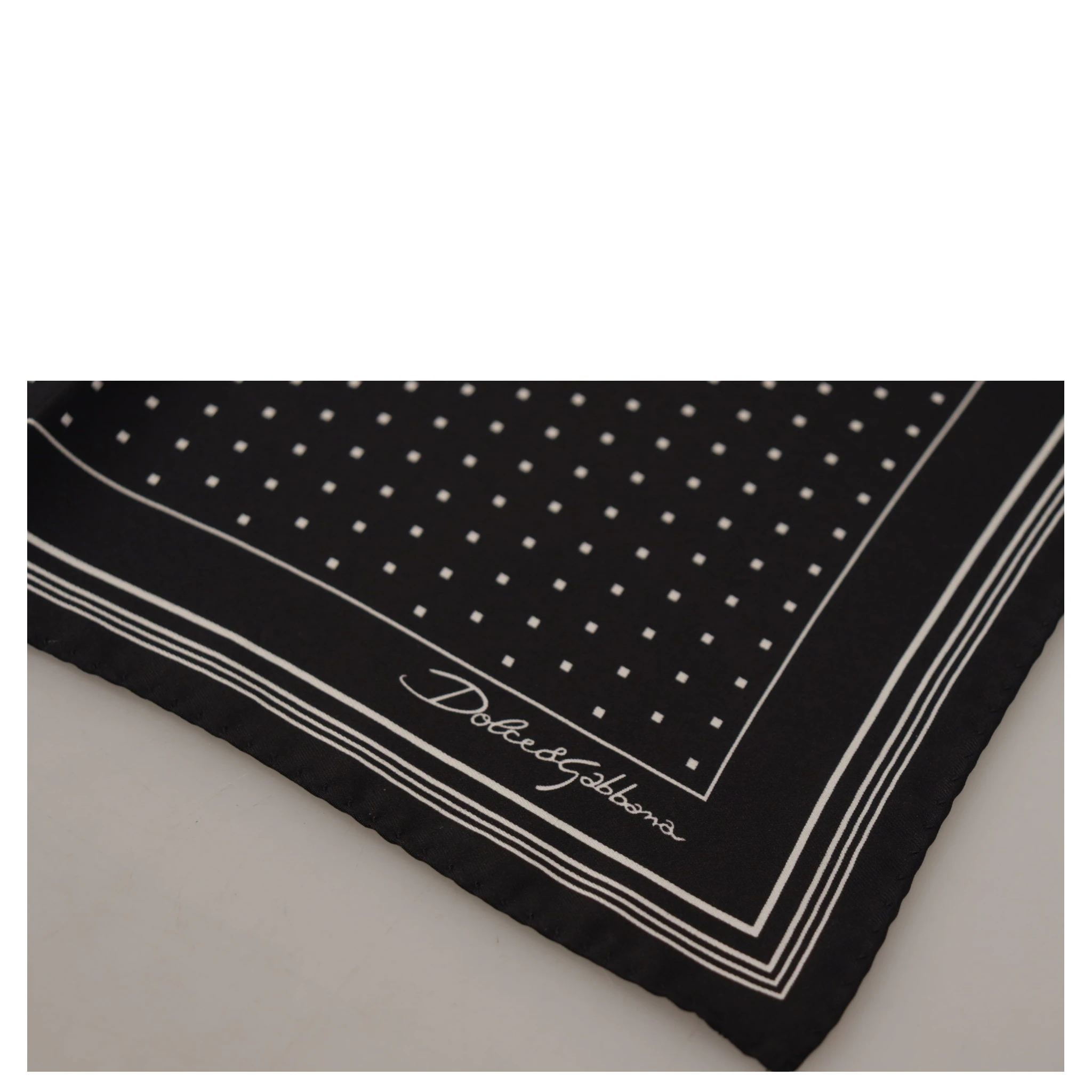 Black Polka Dots DG Logo Square Handkerchief