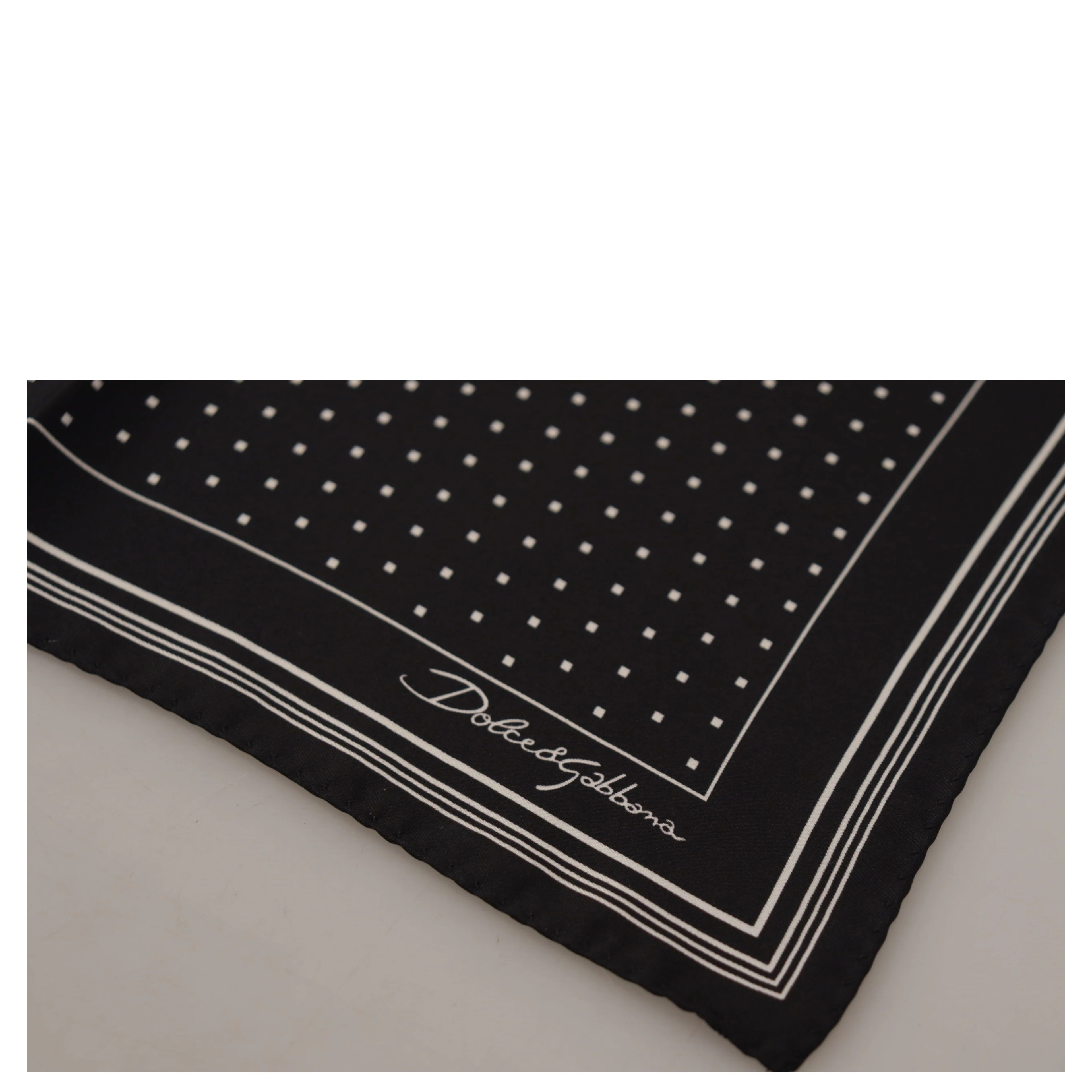 Black Polka Dots DG Logo Square Handkerchief