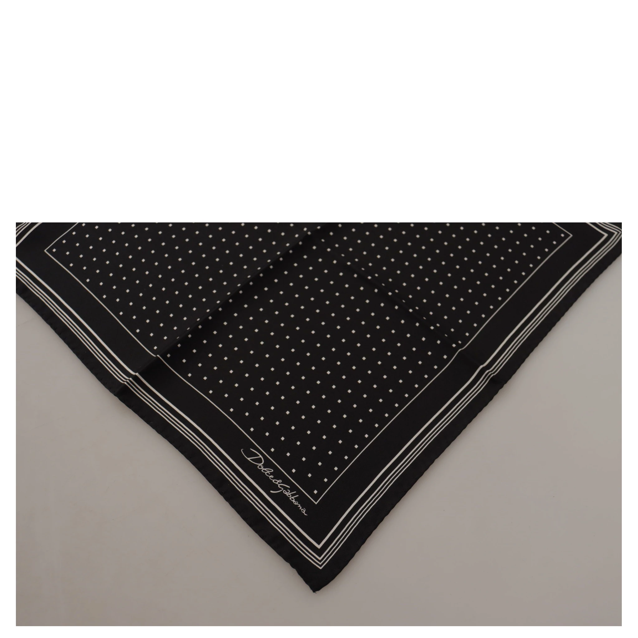 Black Polka Dots DG Logo Square Handkerchief