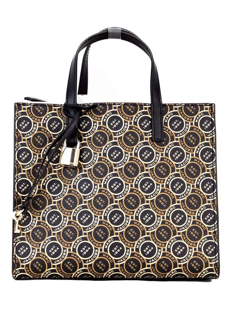 Mini Grind Signet Printed Leather Crossbody Tote Handbag Purse