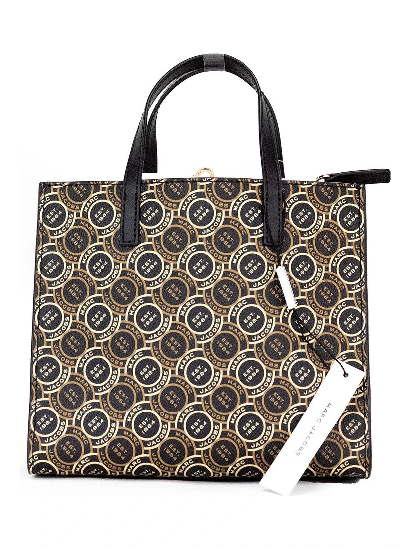 Mini Grind Signet Printed Leather Crossbody Tote Handbag Purse