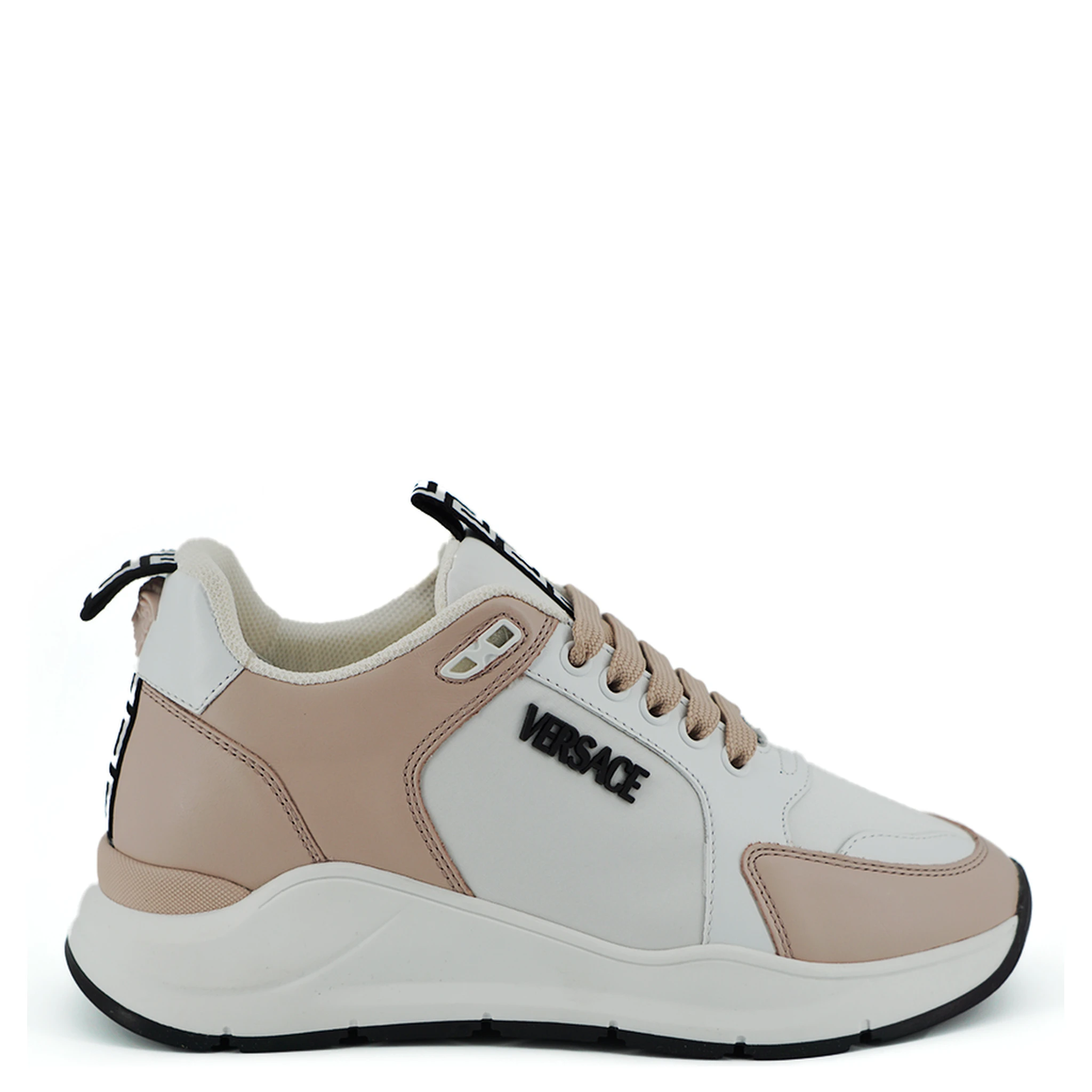 Light Pink and White Calf Leather Sneakers