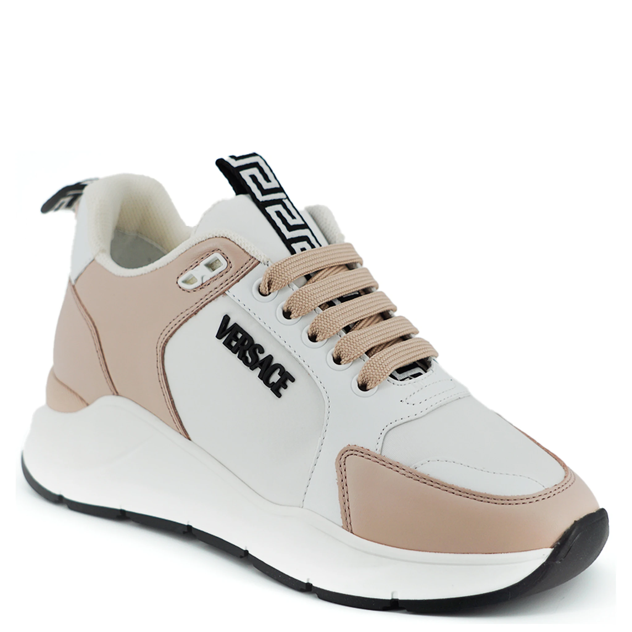 Light Pink and White Calf Leather Sneakers