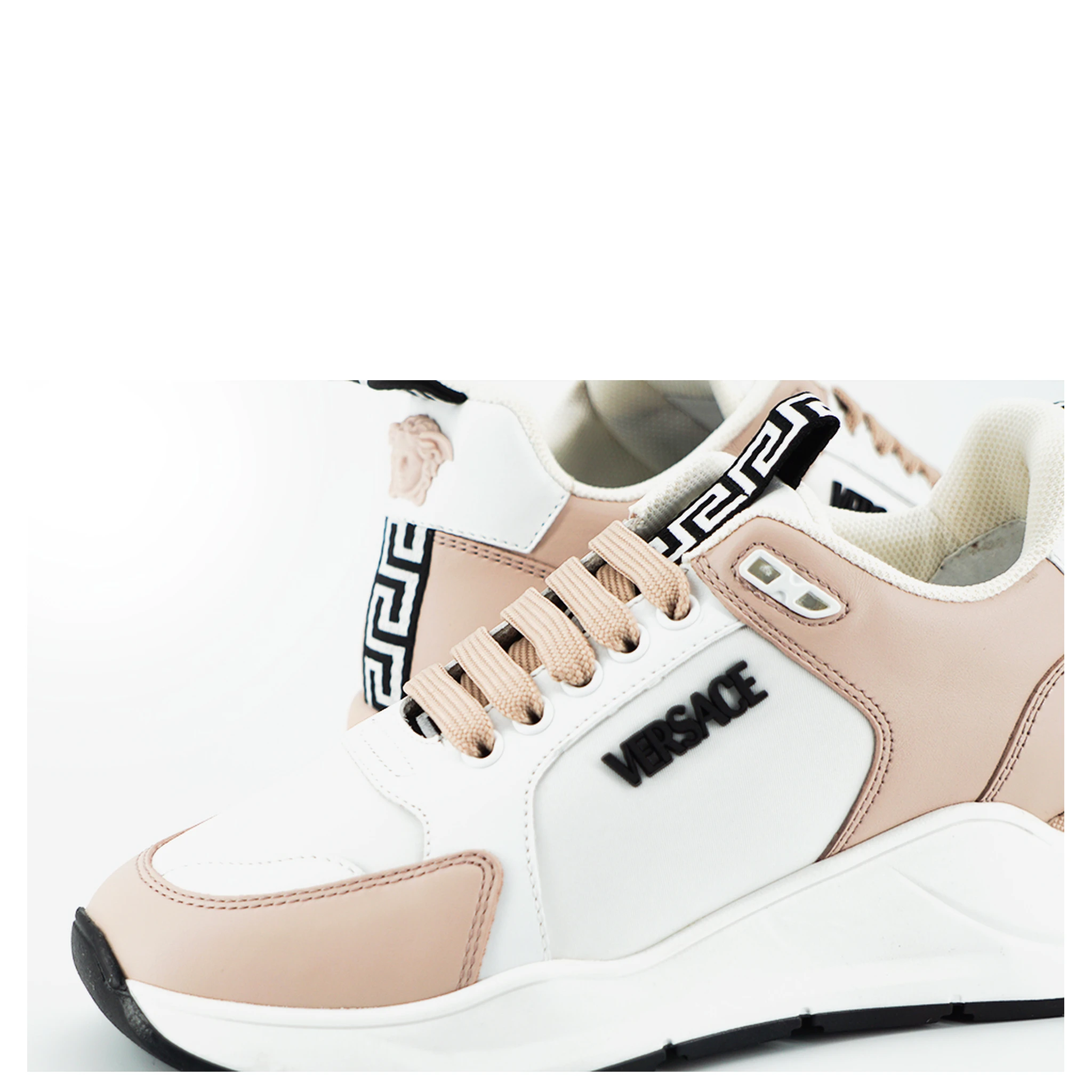 Light Pink and White Calf Leather Sneakers
