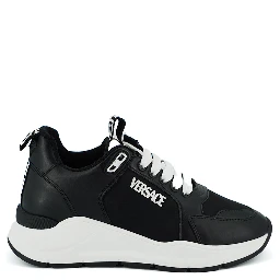 Black and White Calf Leather Sneakers