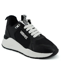 Black and White Calf Leather Sneakers