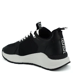 Black and White Calf Leather Sneakers