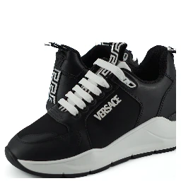 Black and White Calf Leather Sneakers
