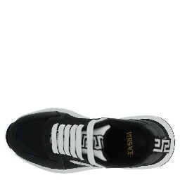 Black and White Calf Leather Sneakers