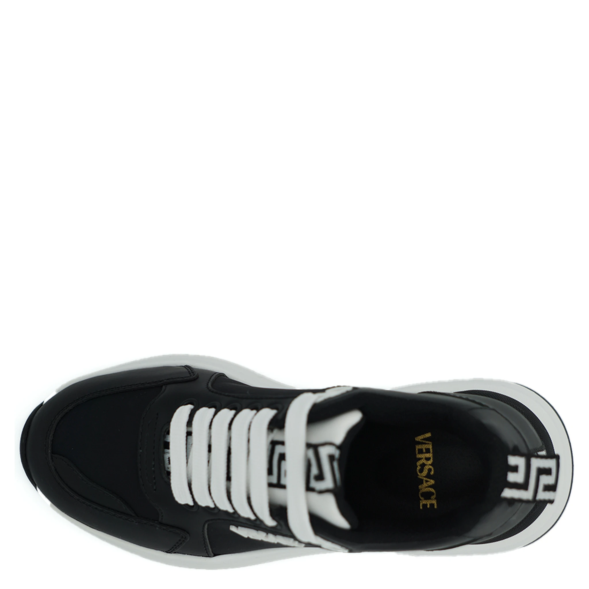 Black and White Calf Leather Sneakers