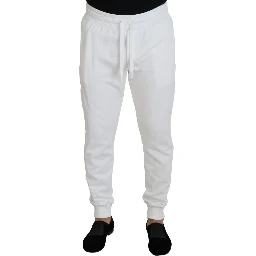 White Sport Logo Cotton Sweatpants Trousers Pants