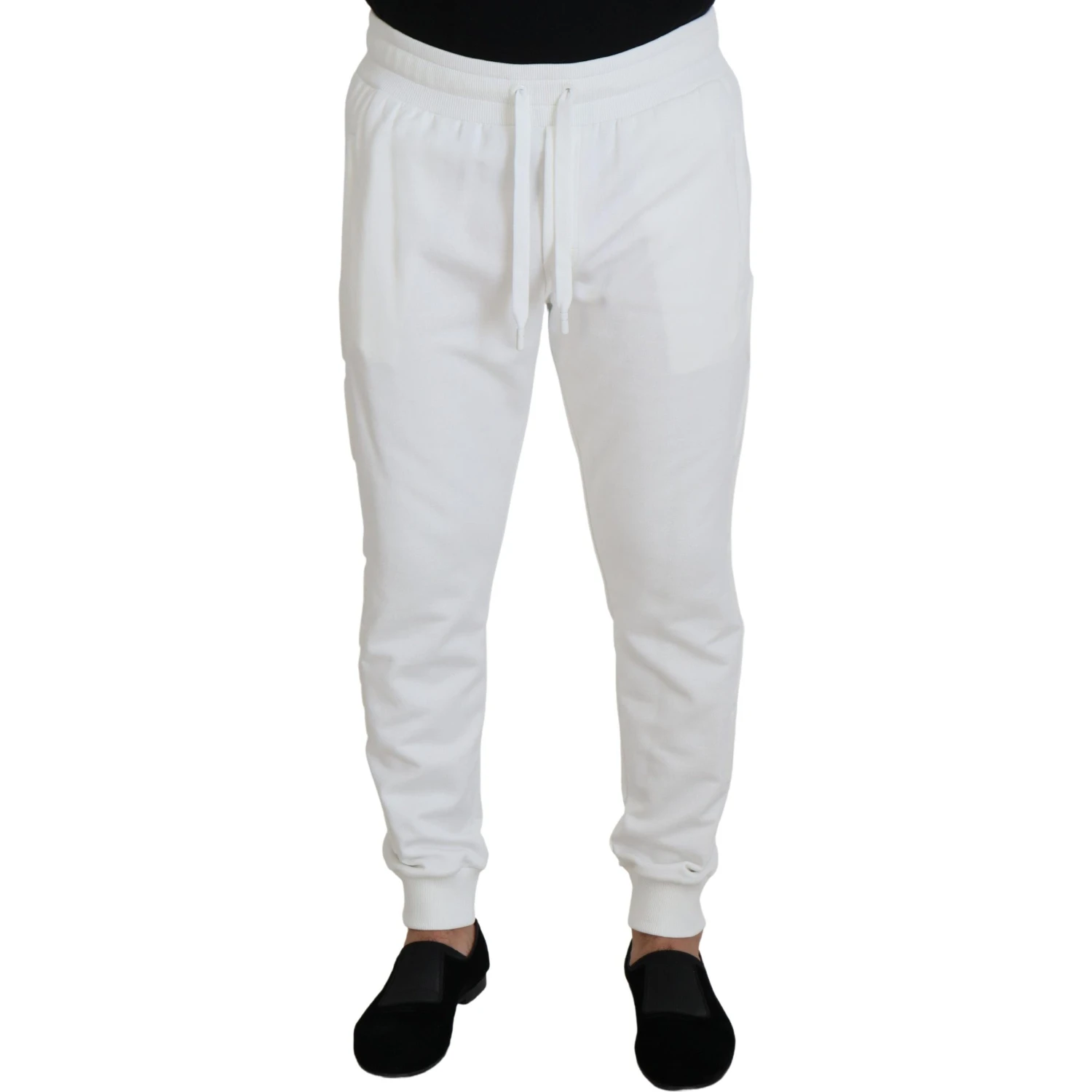 White Sport Logo Cotton Sweatpants Trousers Pants