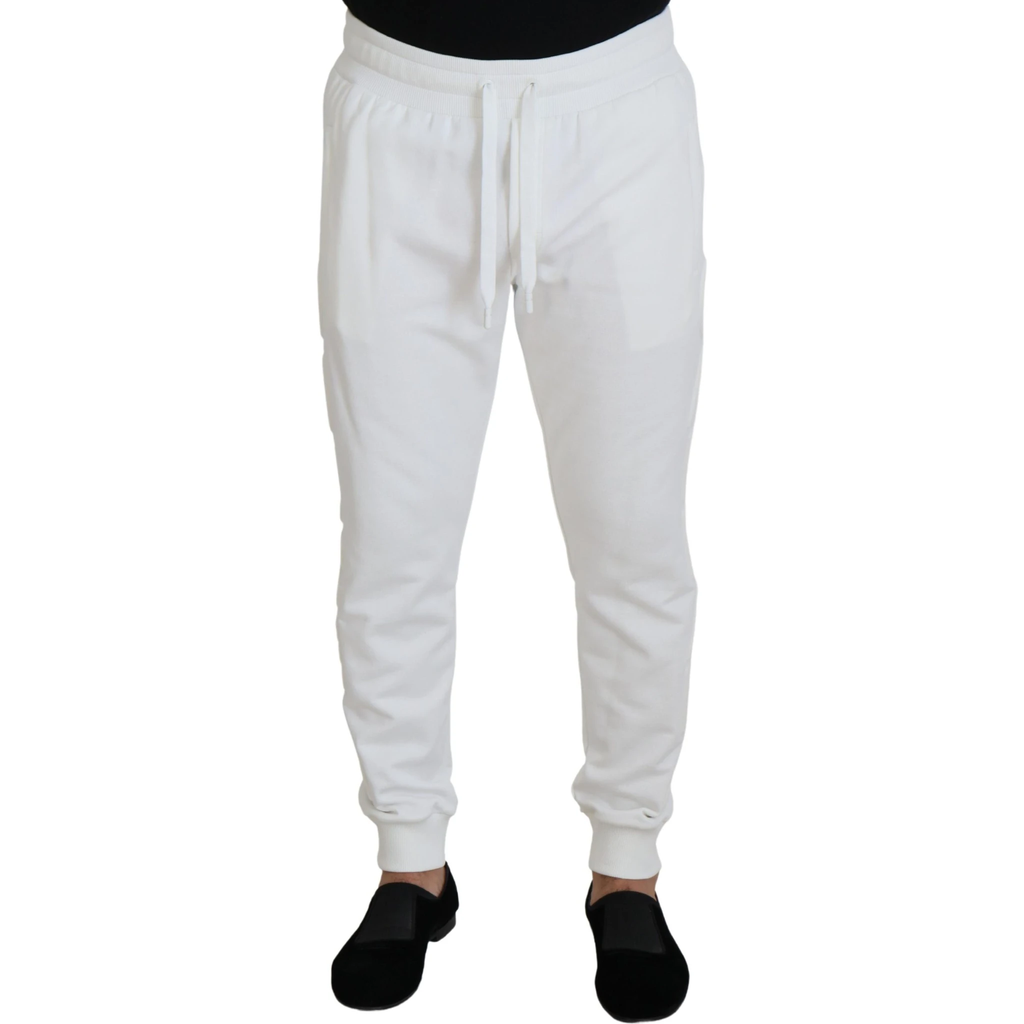 White Sport Logo Cotton Sweatpants Trousers Pants