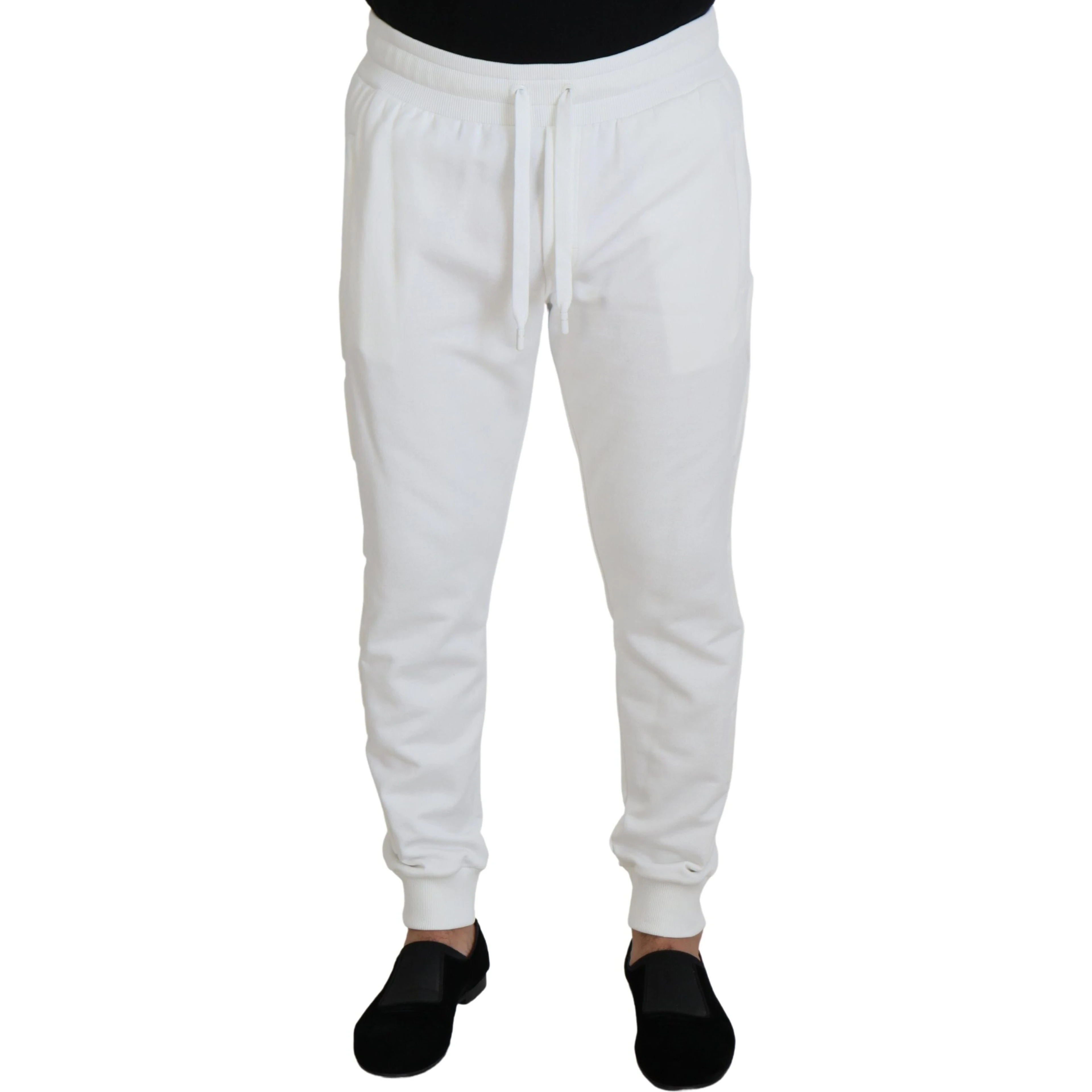 White Sport Logo Cotton Sweatpants Trousers Pants