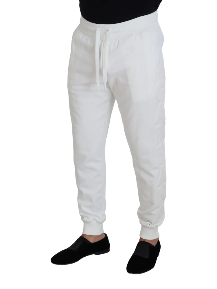 White Sport Logo Cotton Sweatpants Trousers Pants alternative