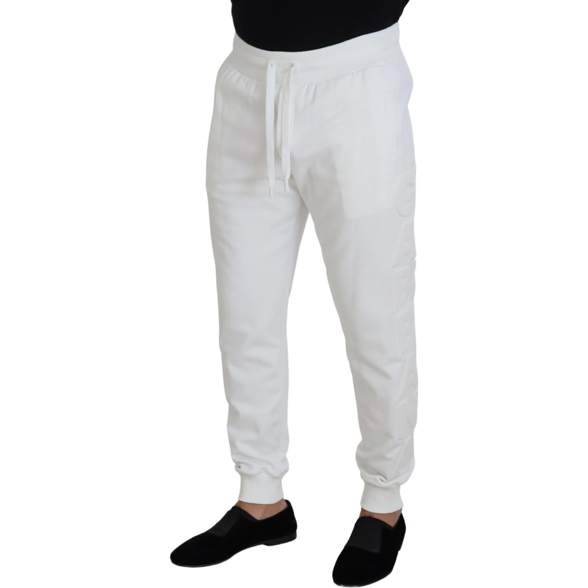 White Sport Logo Cotton Sweatpants Trousers Pants