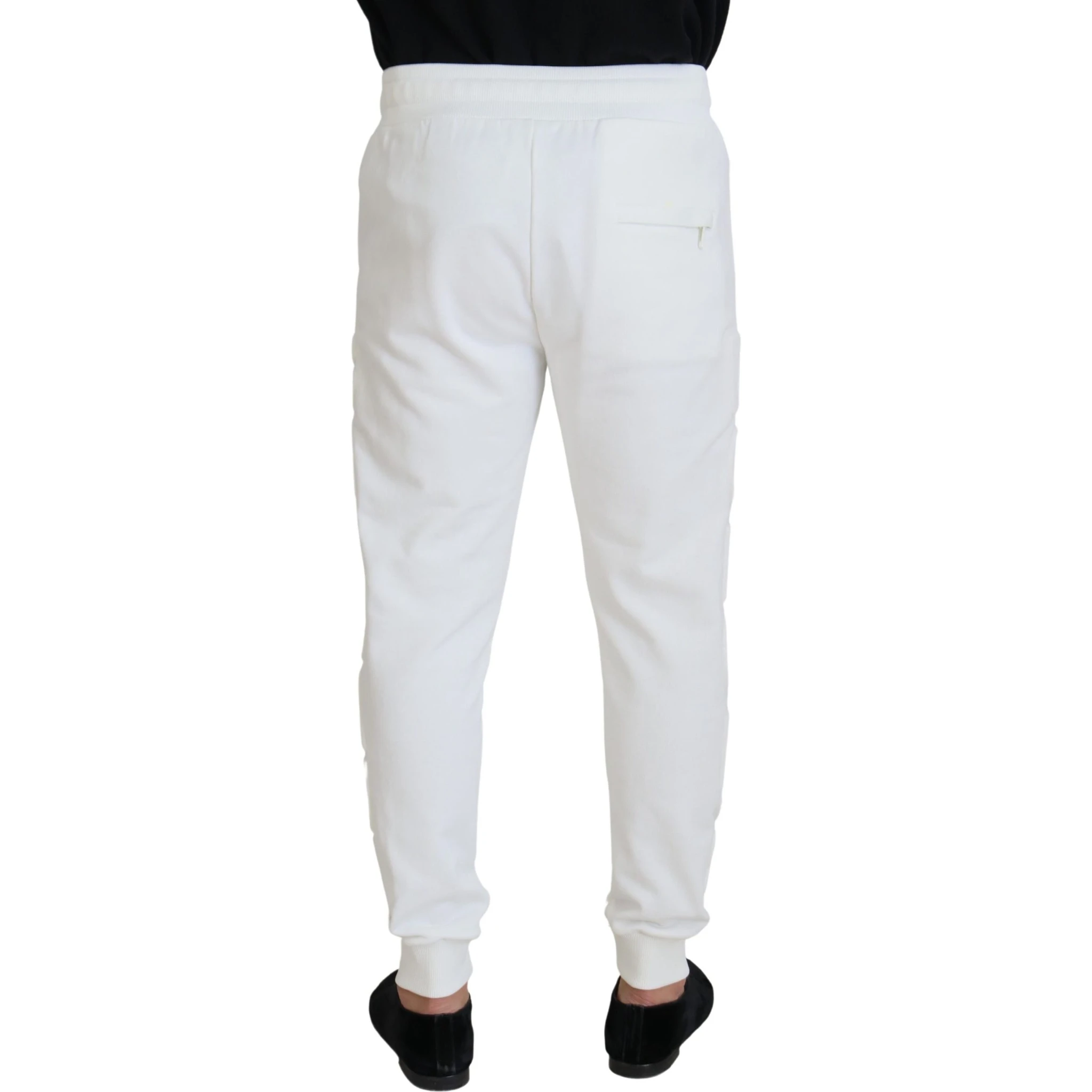 White Sport Logo Cotton Sweatpants Trousers Pants
