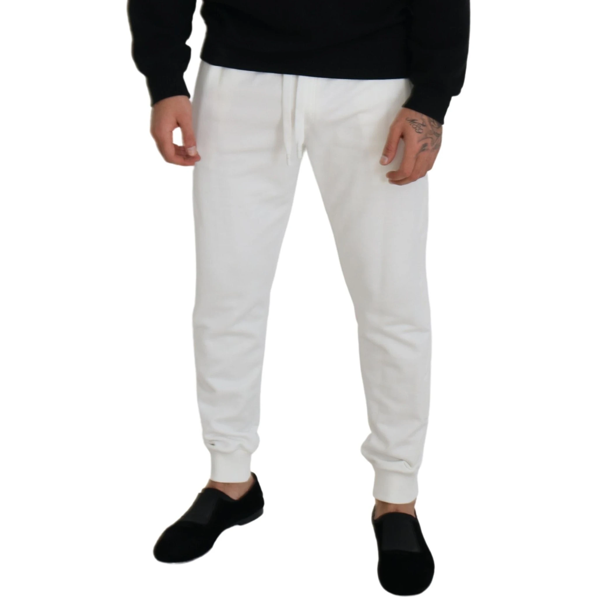 White Sport Logo Cotton Sweatpants Trousers Pants