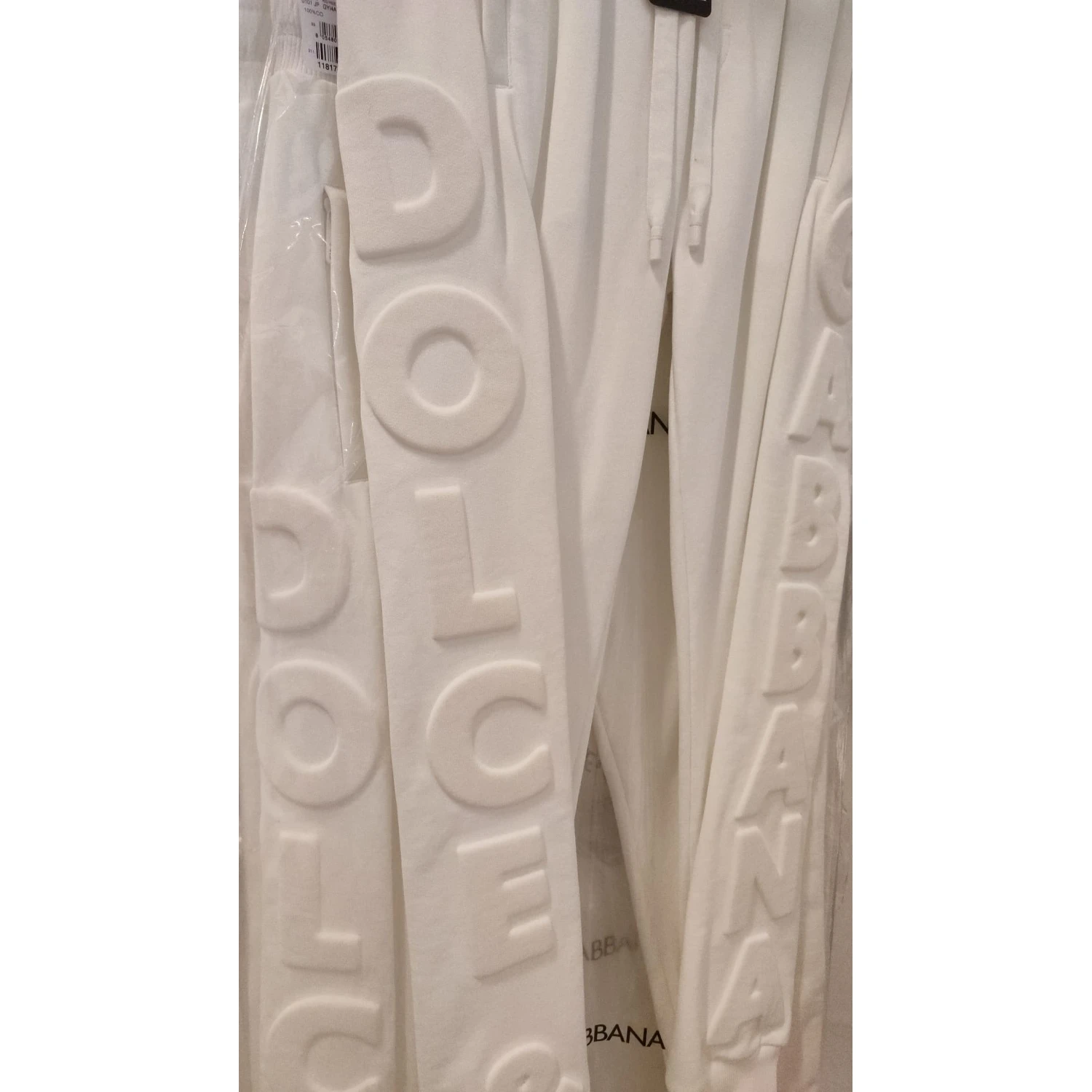 White Sport Logo Cotton Sweatpants Trousers Pants