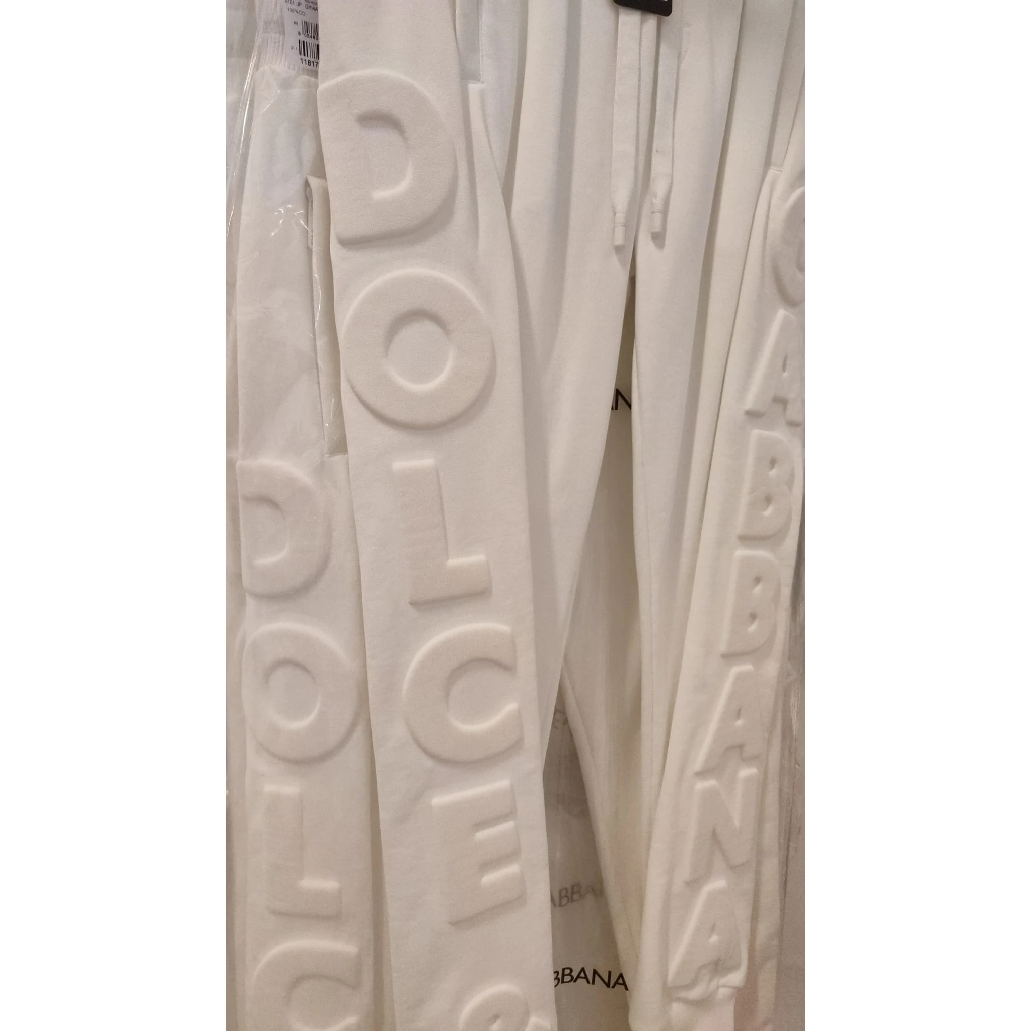 White Sport Logo Cotton Sweatpants Trousers Pants