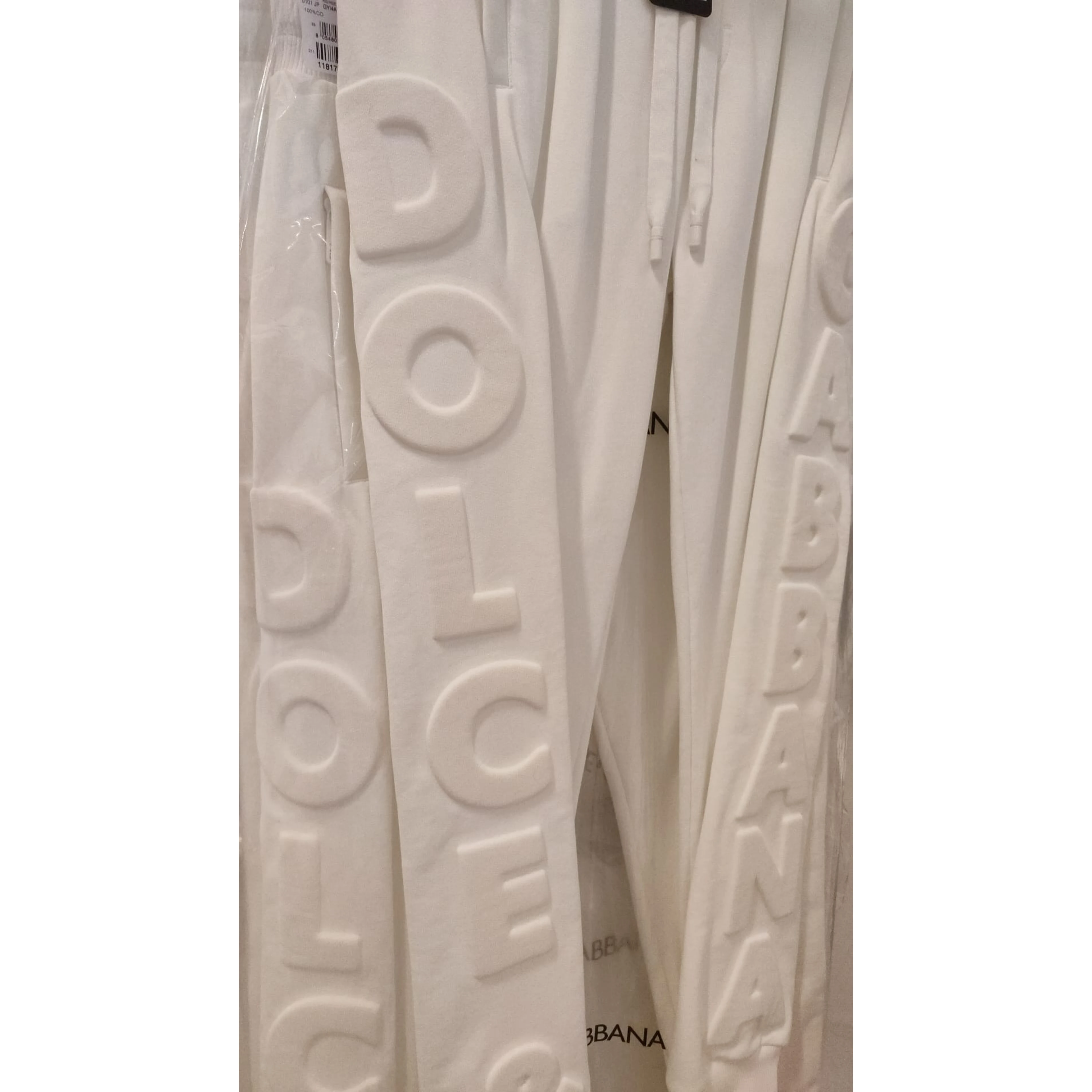 White Sport Logo Cotton Sweatpants Trousers Pants