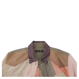 Multicolor Cotton Patchwork Slim Shirt