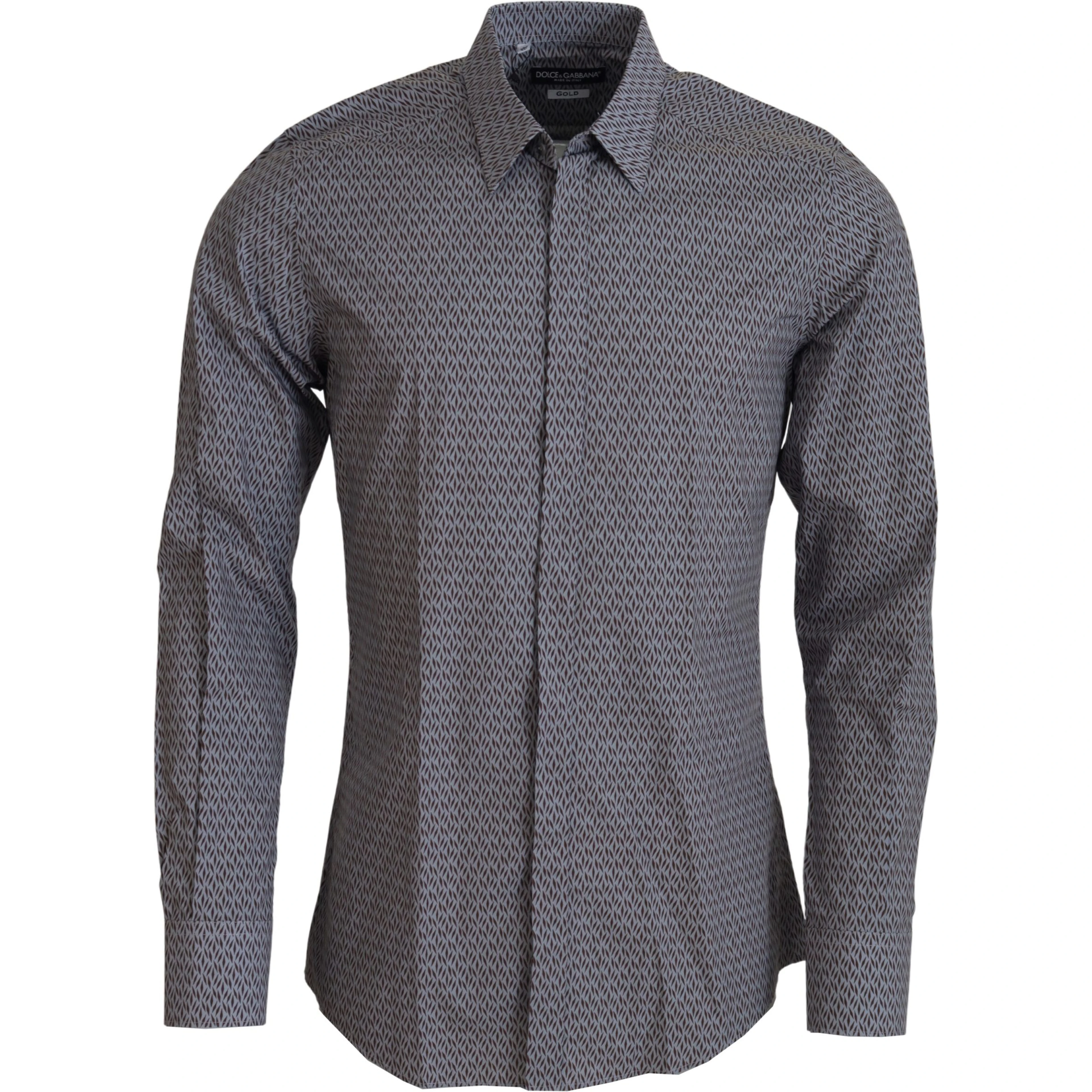 Gray Brown GOLD Slim Fit Dress Formal Shirt