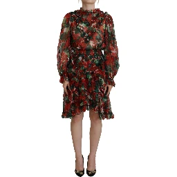 Multicolor Geranium A-line Knee Length Dress