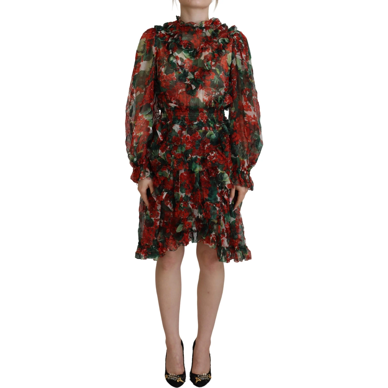 Multicolor Geranium A-line Knee Length Dress