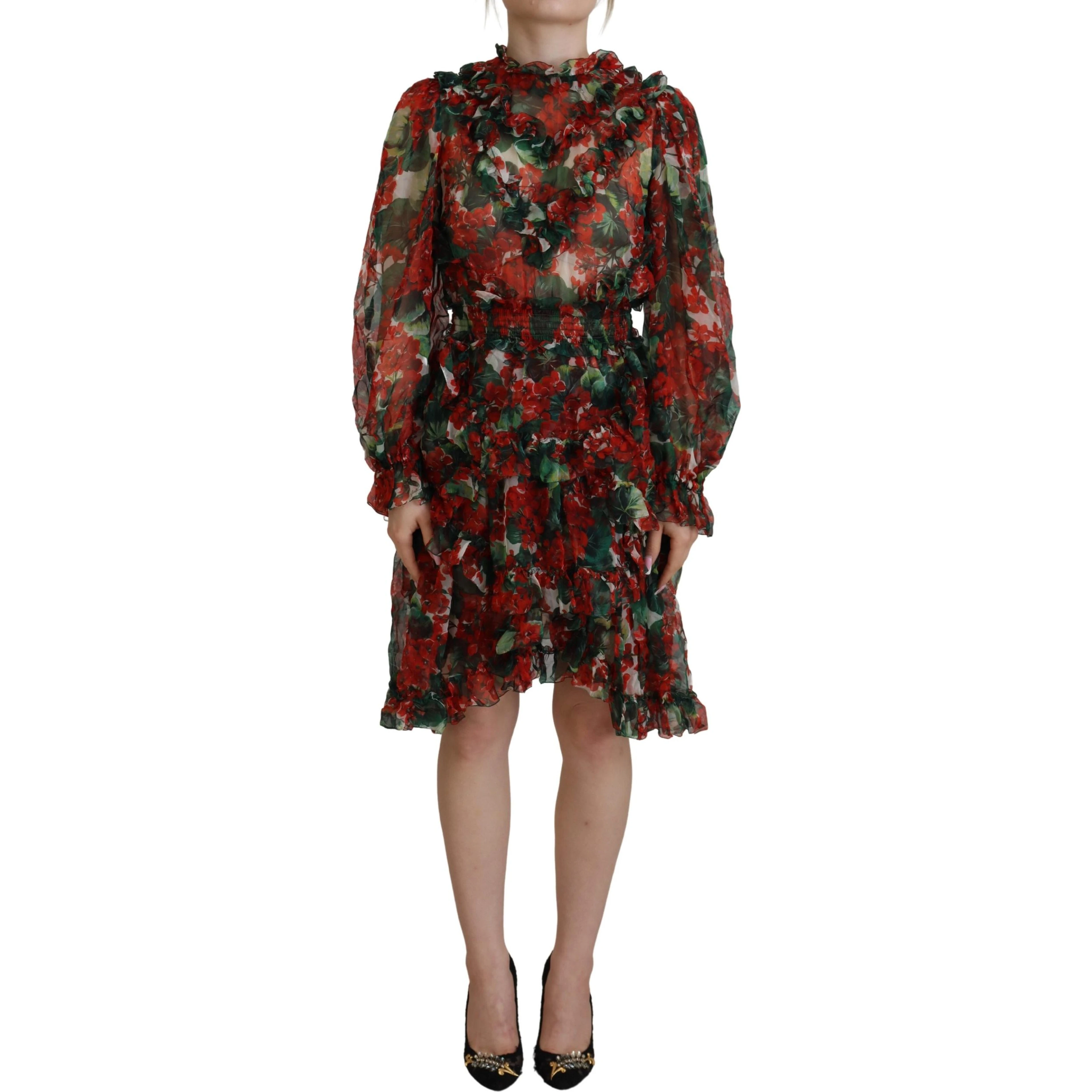Multicolor Geranium A-line Knee Length Dress