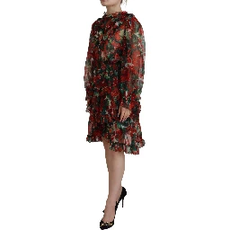 Multicolor Geranium A-line Knee Length Dress