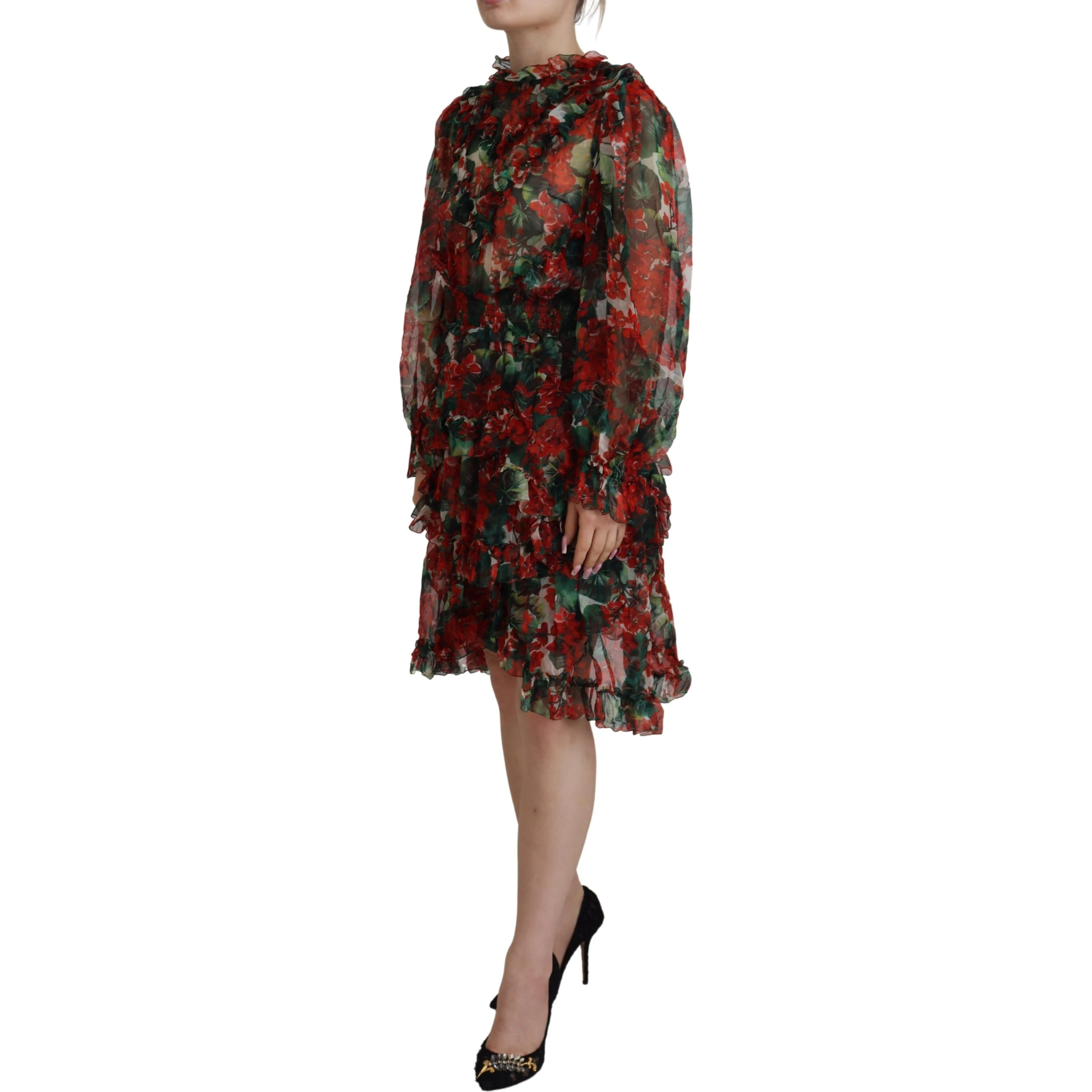 Multicolor Geranium A-line Knee Length Dress