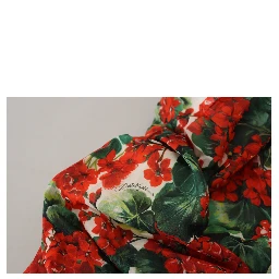 Multicolor Geranium Silk Sheath Midi Dress