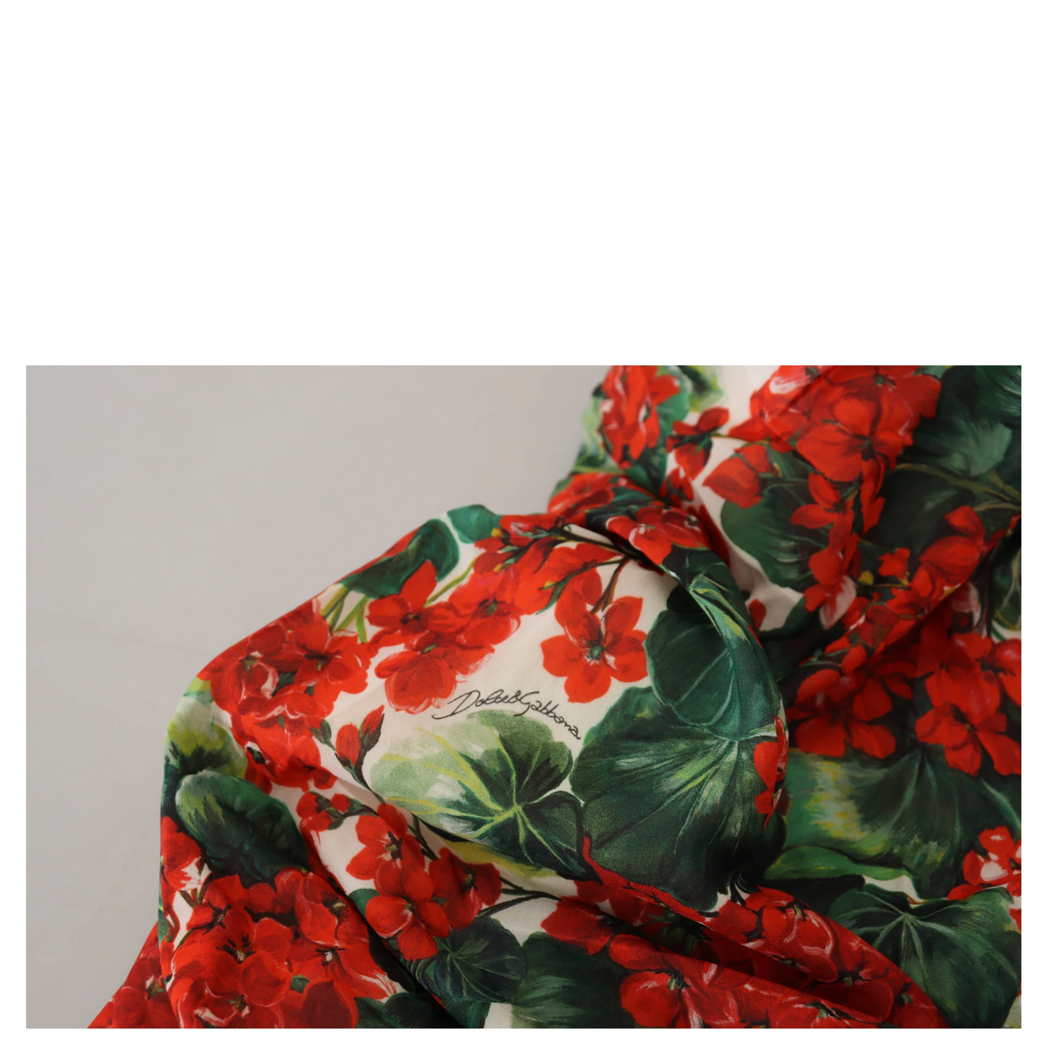 Multicolor Geranium Silk Sheath Midi Dress