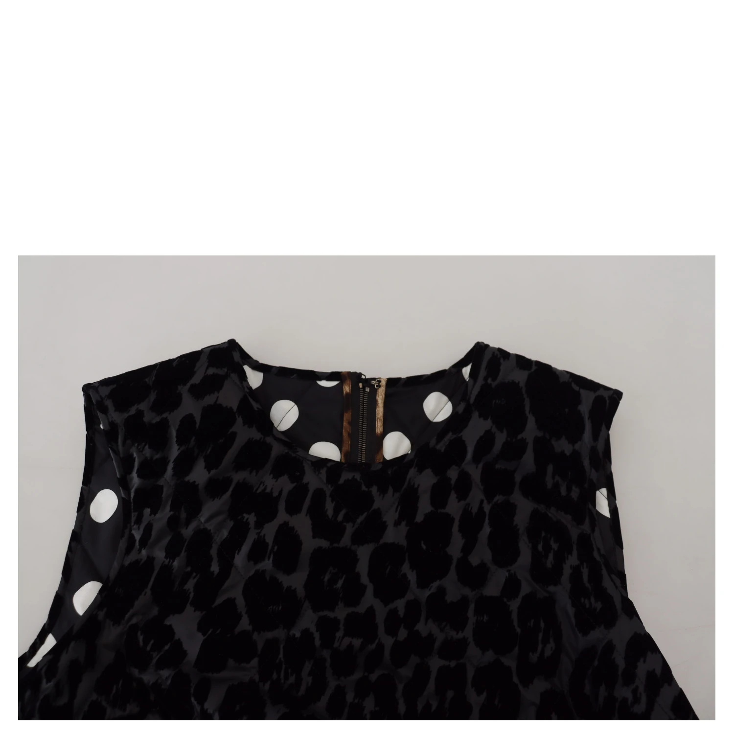 Black Leopard Shift Mini Polyester Dress