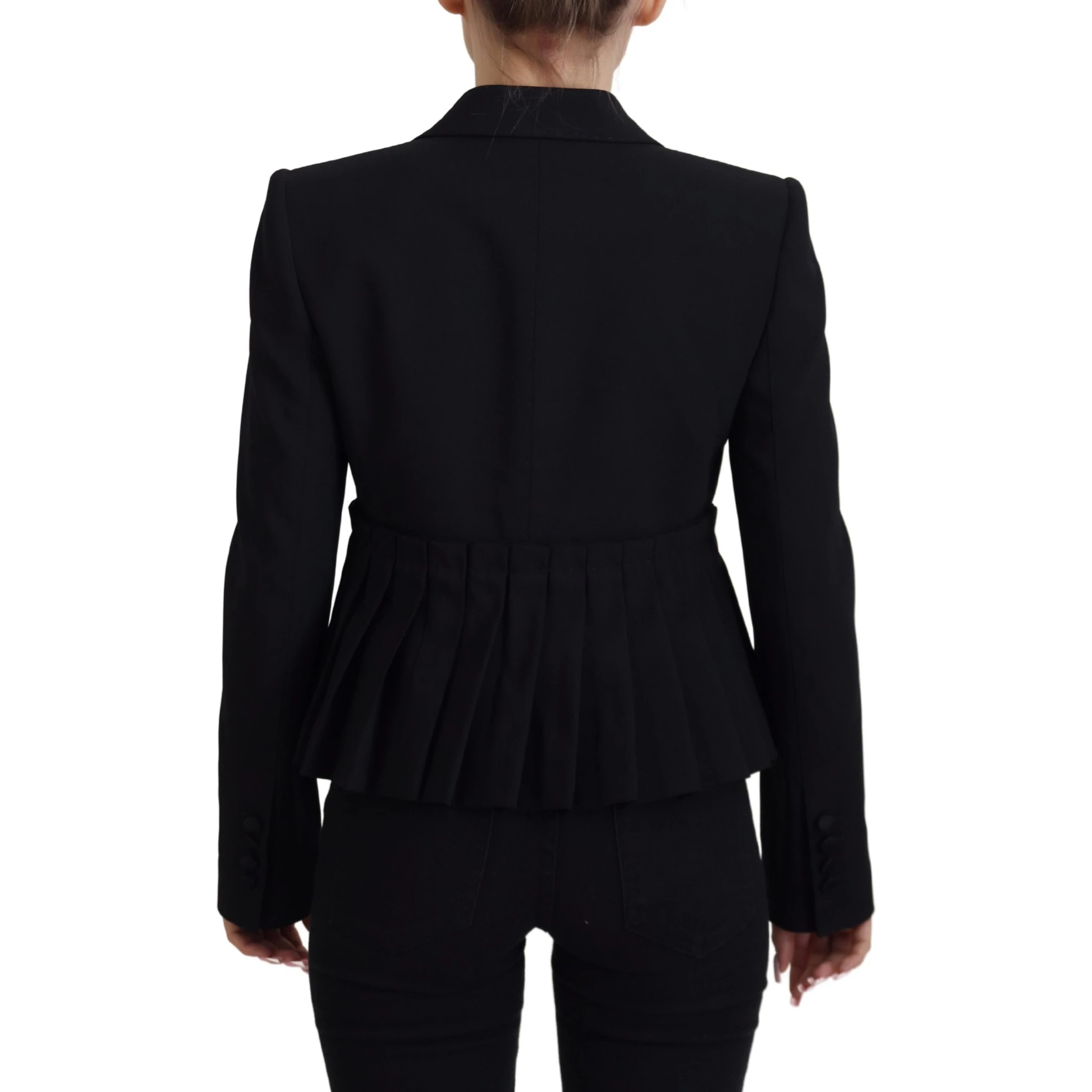 Black Single Breasted Fit Blazer Wool Jacket