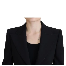 Black Single Breasted Fit Blazer Wool Jacket