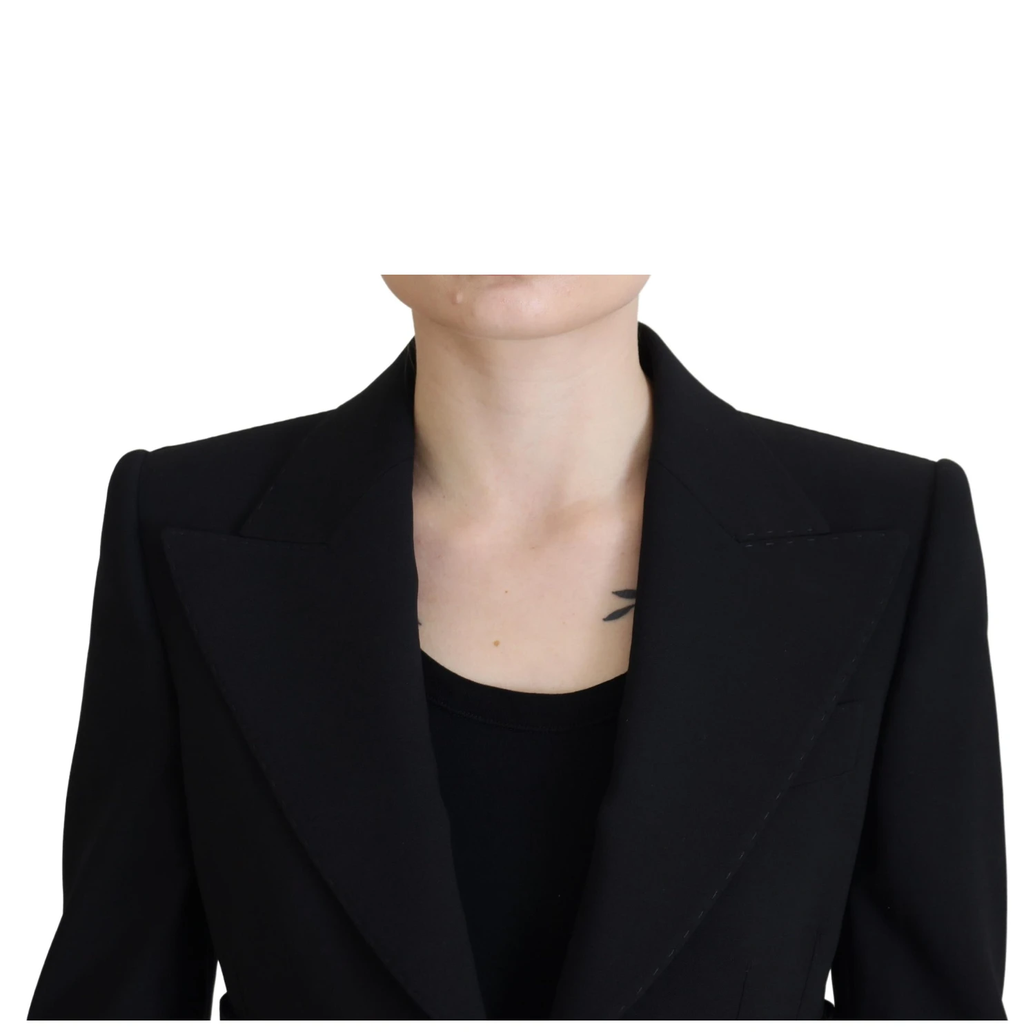Black Single Breasted Fit Blazer Wool Jacket