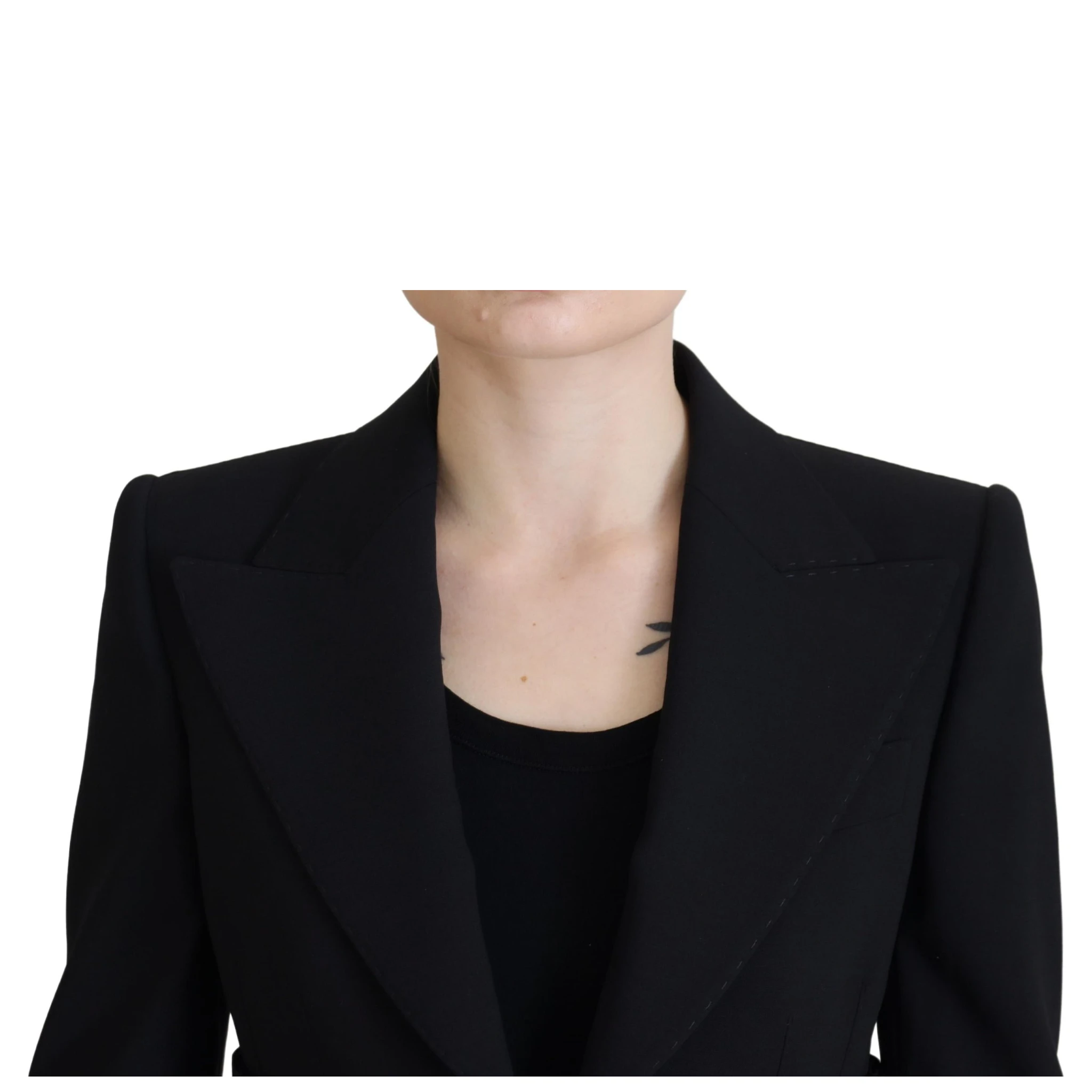 Black Single Breasted Fit Blazer Wool Jacket