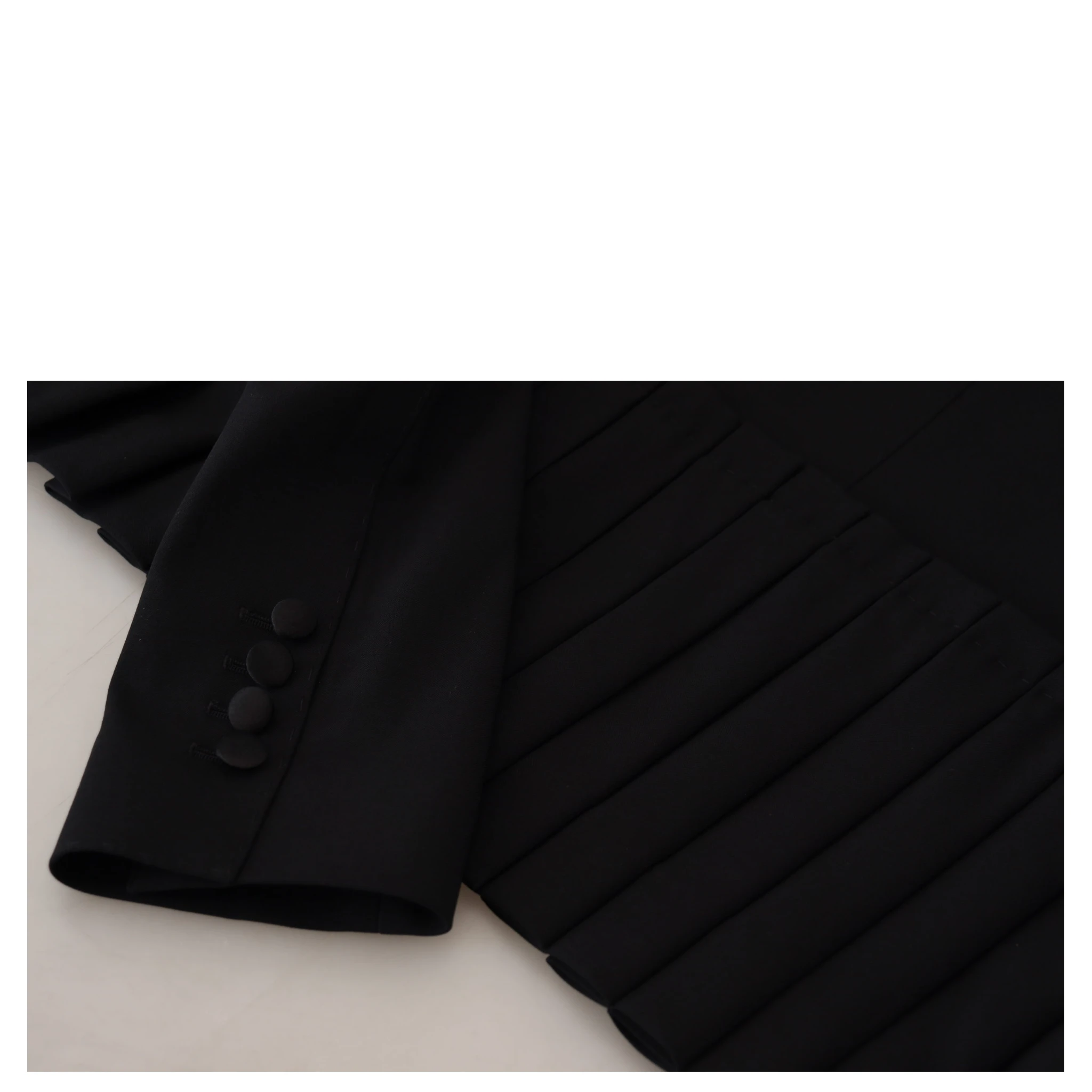 Black Single Breasted Fit Blazer Wool Jacket