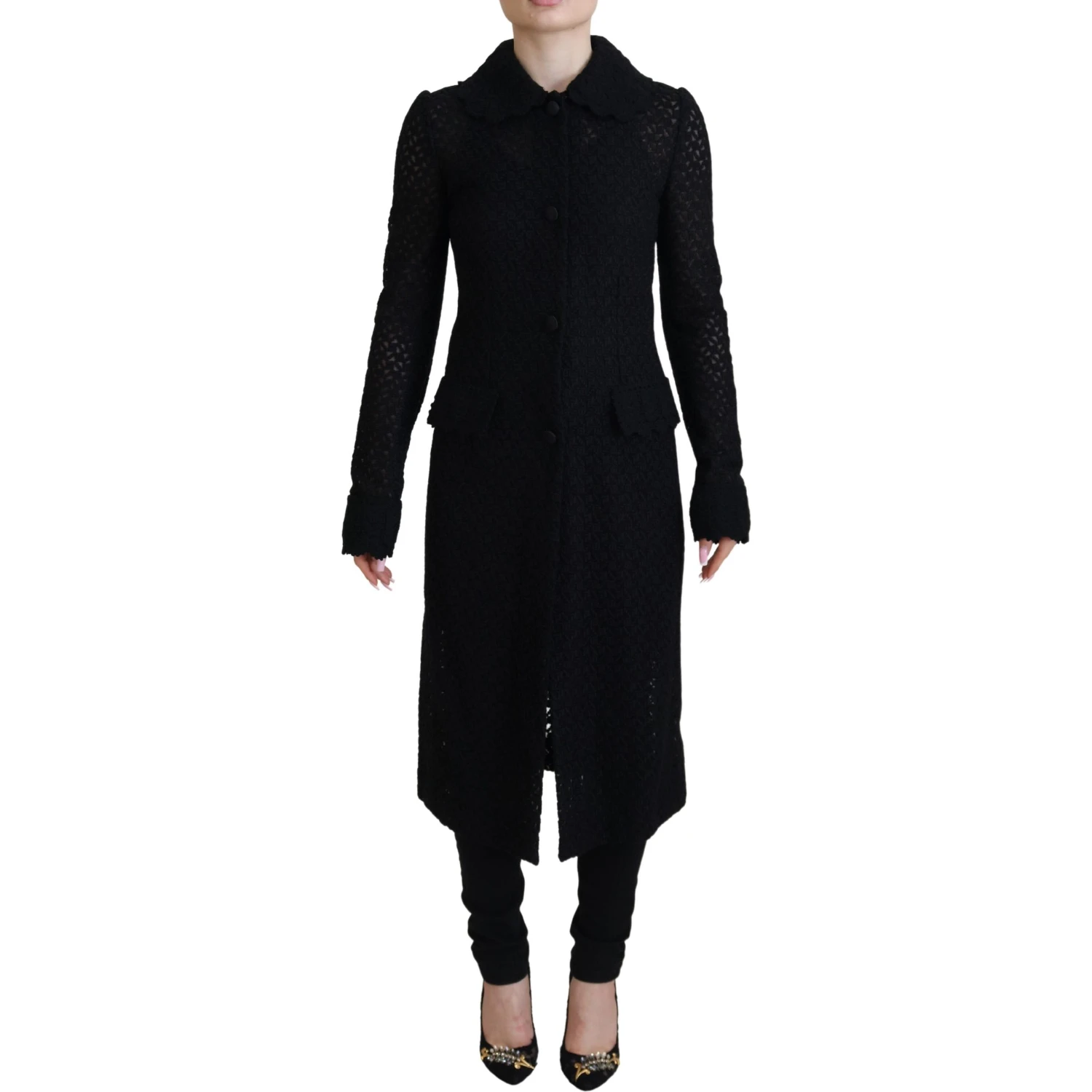 Black Button Down Long Blazer Cotton Jacket