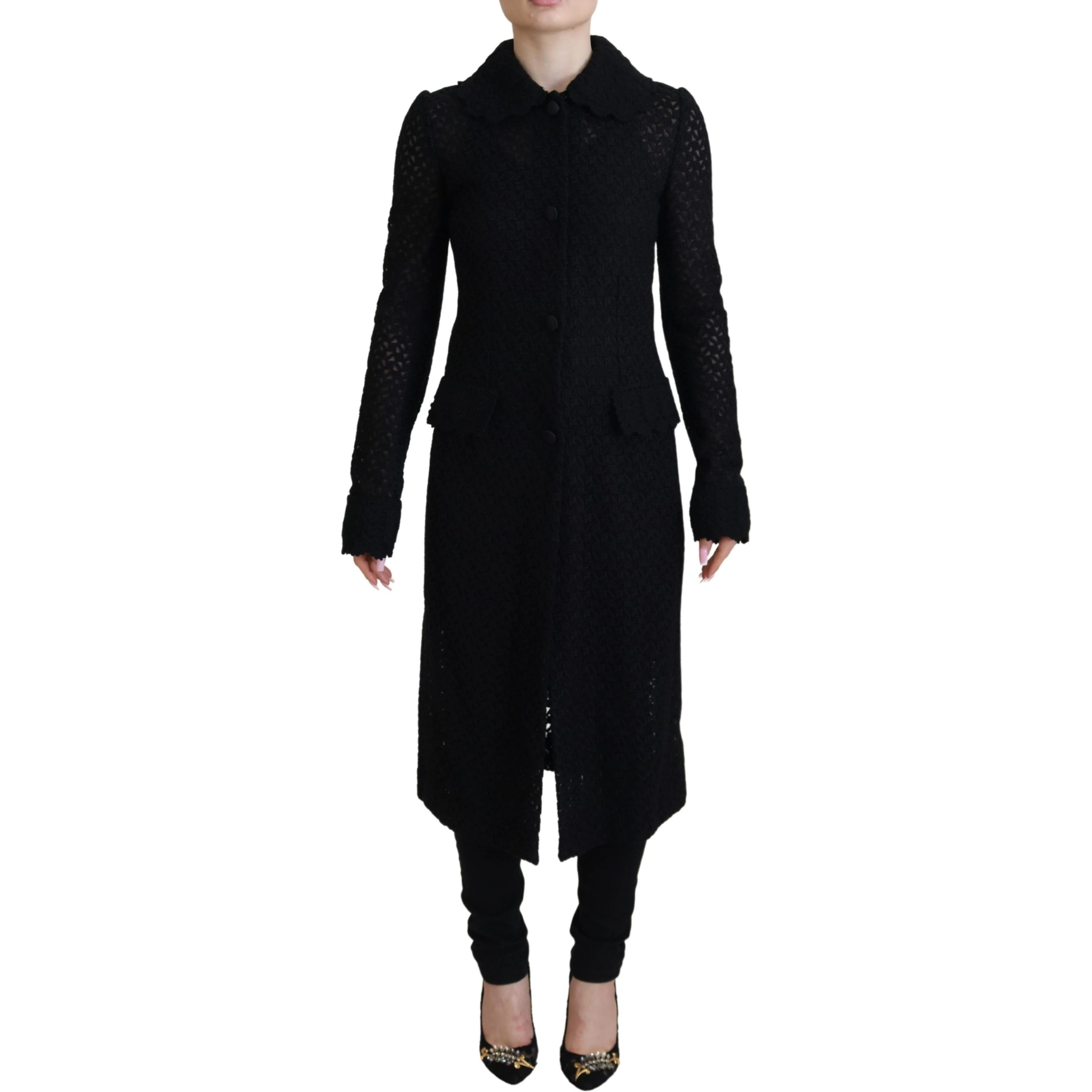 Black Button Down Long Blazer Cotton Jacket