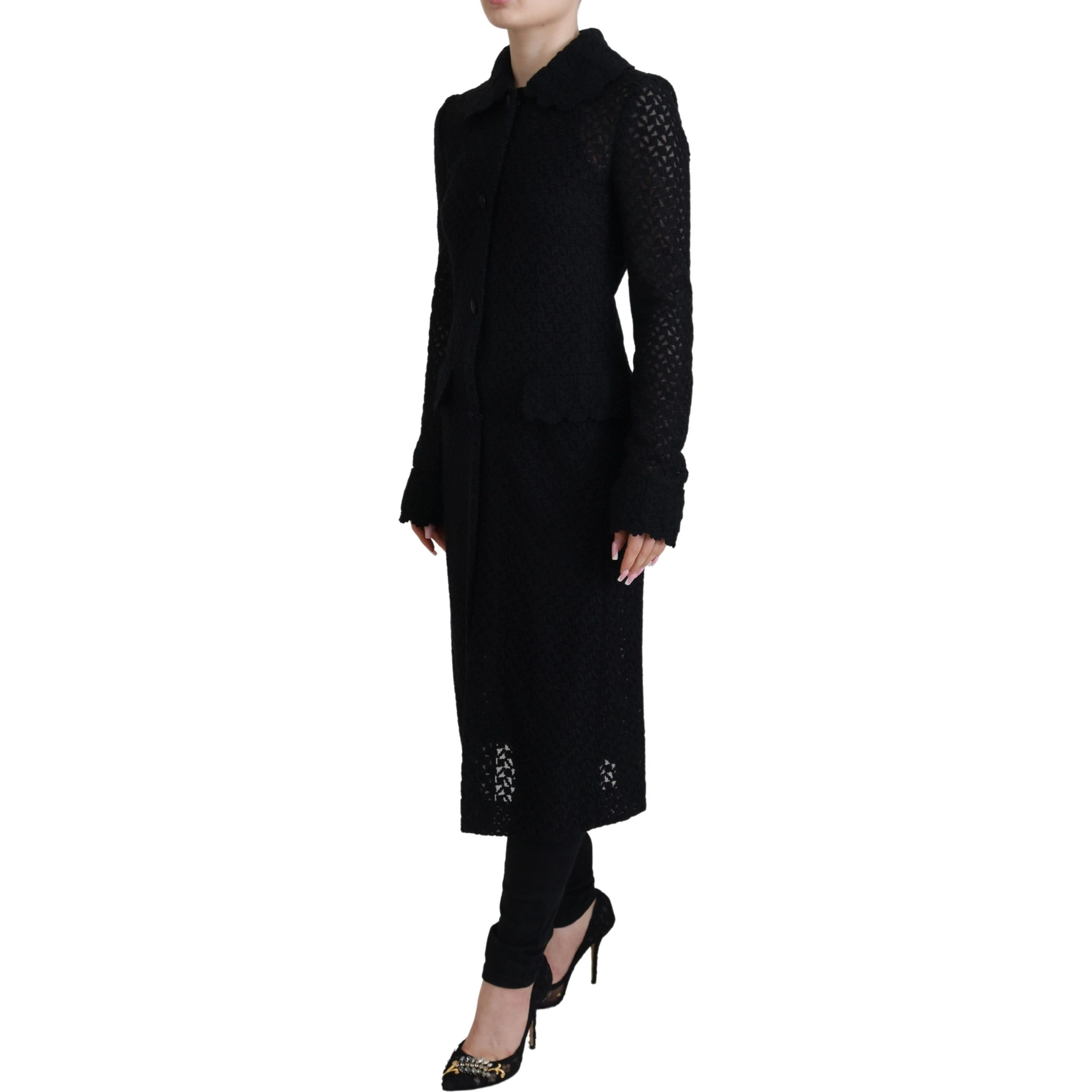 Black Button Down Long Blazer Cotton Jacket