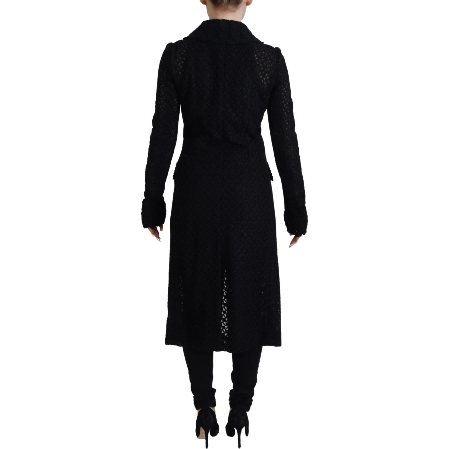 Black Button Down Long Blazer Cotton Jacket