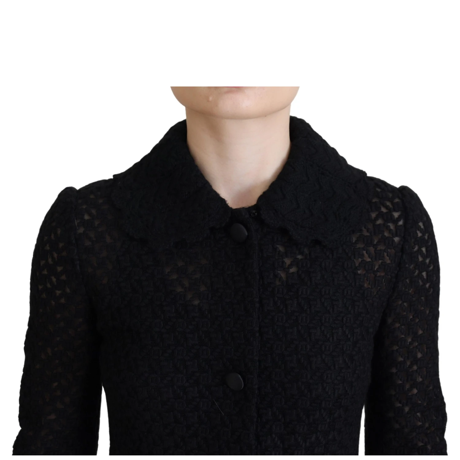 Black Button Down Long Blazer Cotton Jacket
