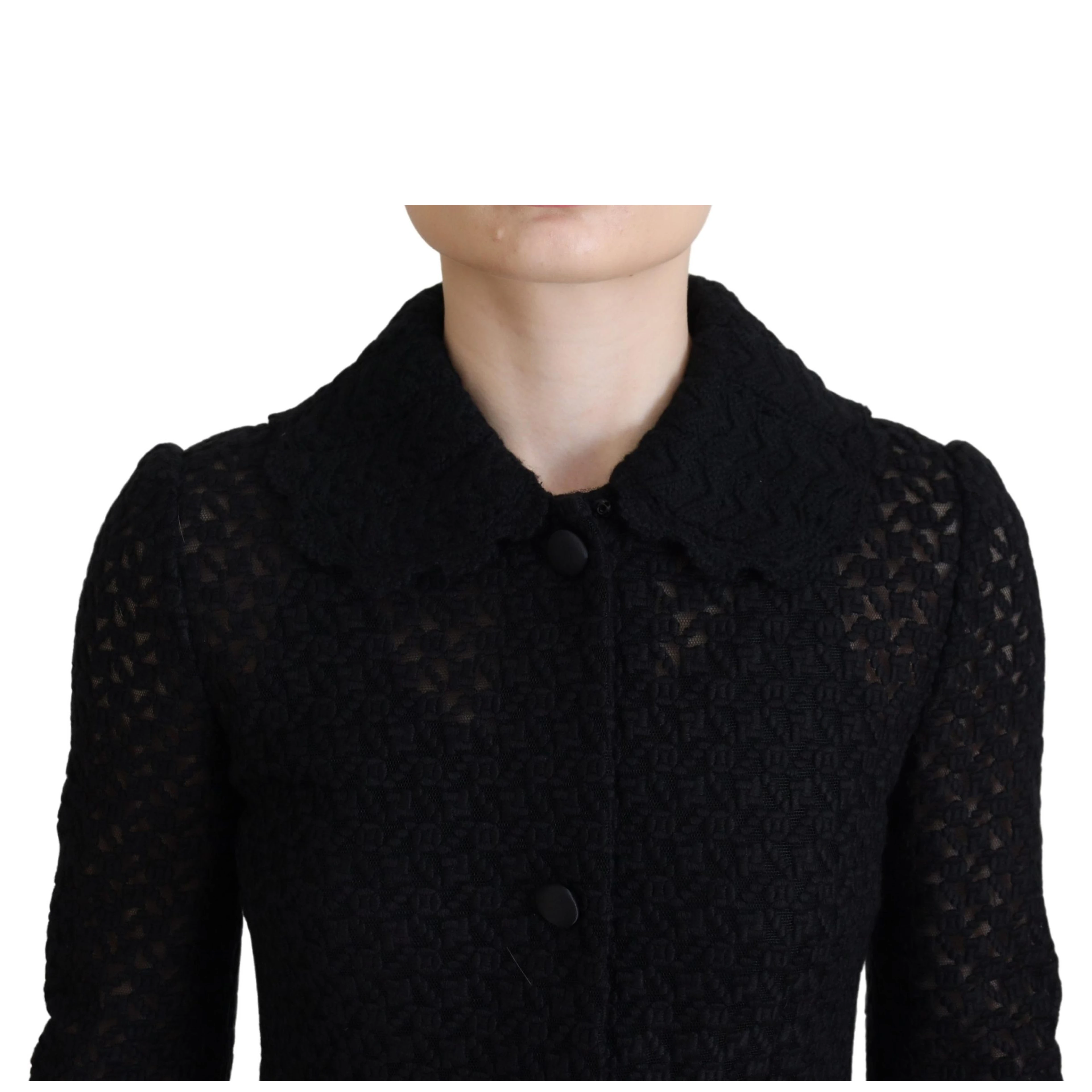 Black Button Down Long Blazer Cotton Jacket