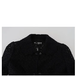 Black Button Down Long Blazer Cotton Jacket