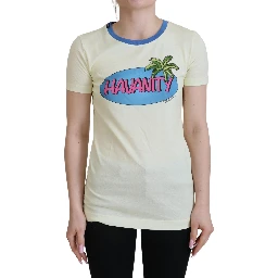 Yellow Havanity Round Neck Tee Cotton T-shirt